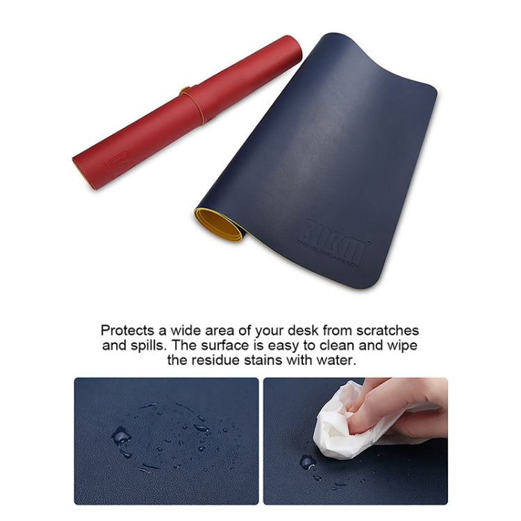 BUBM Tappetino per mouse da ufficio multifunzione super grande antiscivolo in pelle PU su un solo lato, dimensioni: 60 x 30 cm, 60 x 30cm
