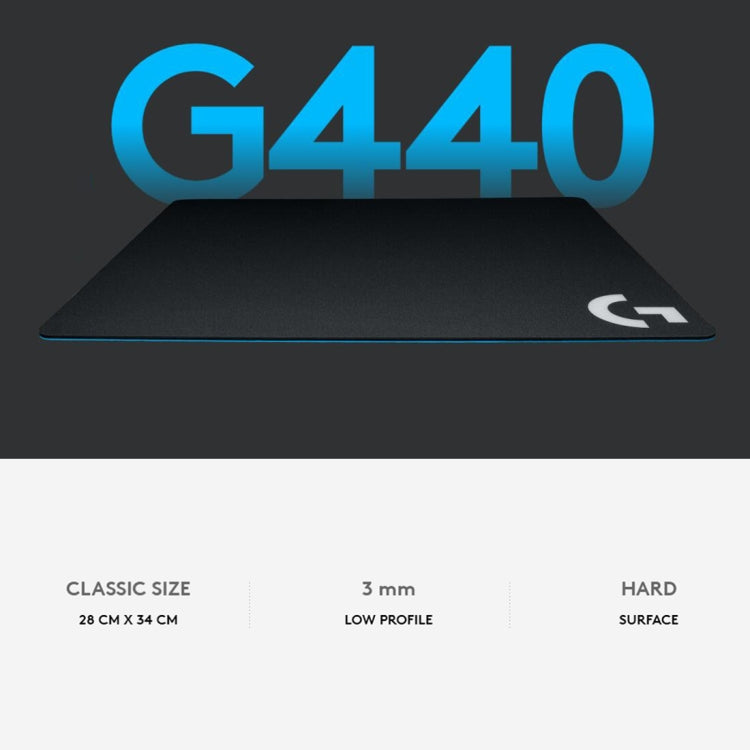 Tappetino per mouse da gioco rigido E-Sport Logitech G440, dimensioni: 34 x 28 cm, G440 Hard