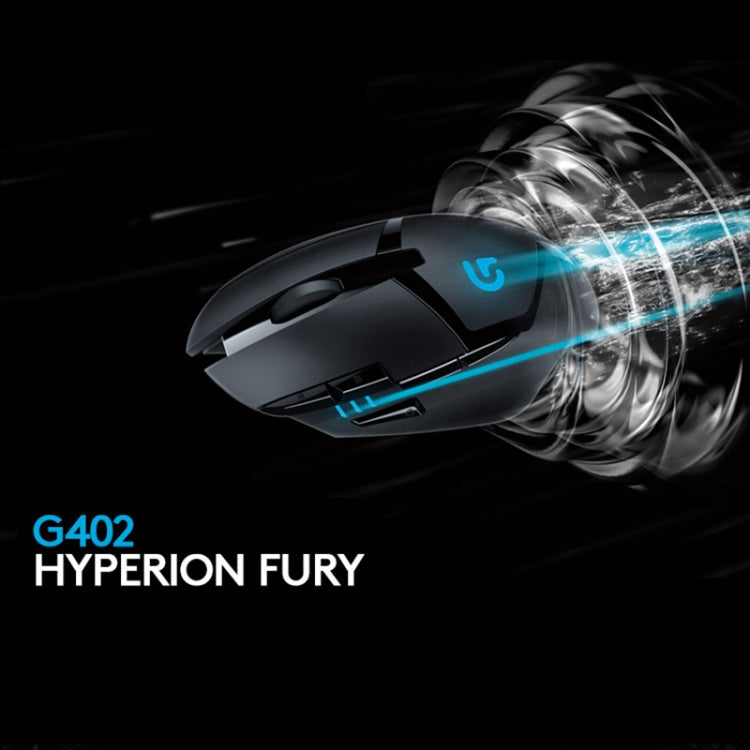 Logitech G402 Interfaccia USB 8 tasti 4000 DPI Mouse da gioco ottico cablato con tracciamento ad alta velocità regolabile a cinque velocità, Lunghezza: 2 m