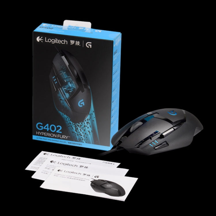 Logitech G402 Interfaccia USB 8 tasti 4000 DPI Mouse da gioco ottico cablato con tracciamento ad alta velocità regolabile a cinque velocità, Lunghezza: 2 m