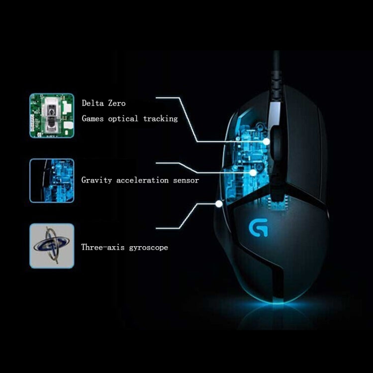 Logitech G402 Interfaccia USB 8 tasti 4000 DPI Mouse da gioco ottico cablato con tracciamento ad alta velocità regolabile a cinque velocità, Lunghezza: 2 m