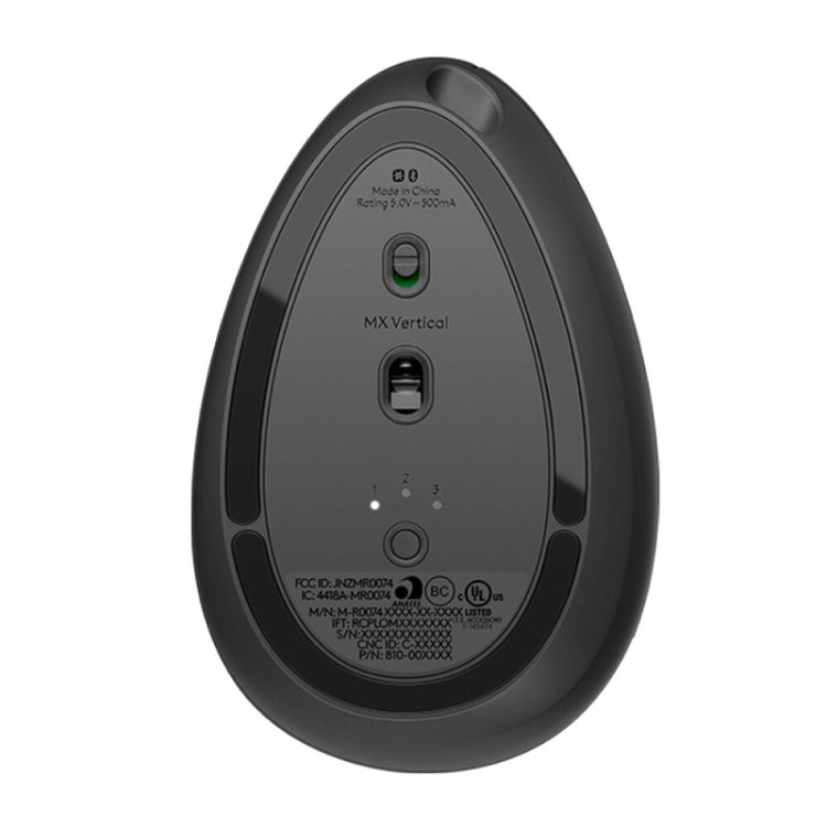 Logitech MX Vertical 4000 DPI USB-C/Type-C + Unifying + Bluetooth Mouse ottico verticale wireless ergonomico a tre modalità, MX Vertical