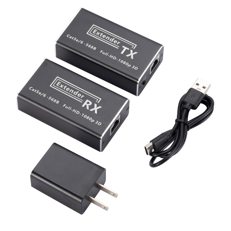 Trasmettitore HD da RJ45 a HDMI Extender di rete singolo da 60 m Extender per amplificatore di segnale HDMI, spina americana, RJ45 to HDMI 60m