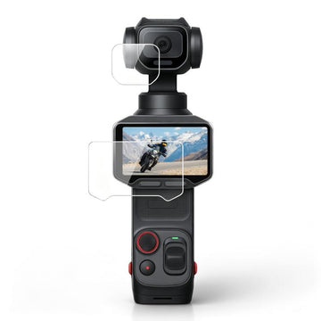 For Insta360 Luna Pro PULUZ 9H 2.5D HD Tempered Glass Lens Protector + Screen Film