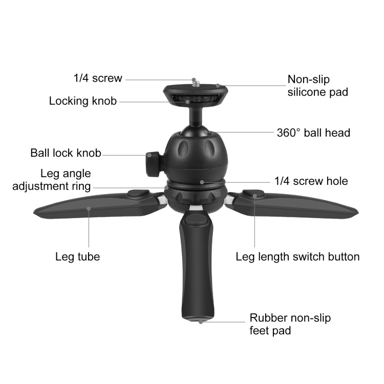 PULUZ Mini VLOG Live Stabilizer Stand Treppiede con morsetto per telefono per smartphone, Mini VLOG Live Stabilizer (Black), Mini VLOG Live Stabilizer(Blue), Mini VLOG Live Stabilizer(Red)