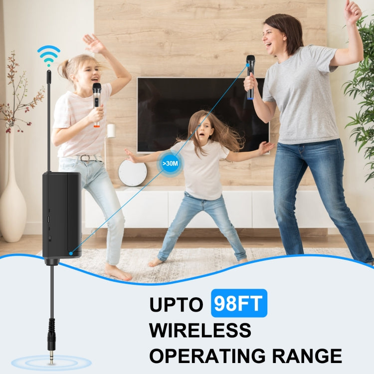 Microfoni dinamici wireless UHF PULUZ da 1 a 2 con display LED, trasmettitore da 3,5 mm, 1 To 2 UHF Wireless Microphones