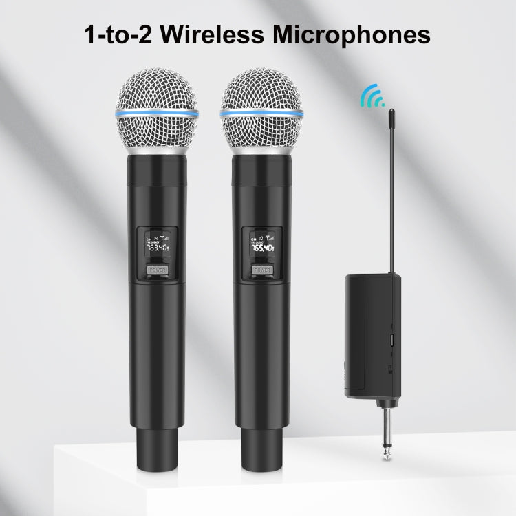 PULUZ da 1 a 2 microfoni wireless con display LED, trasmettitore da 6,35 mm