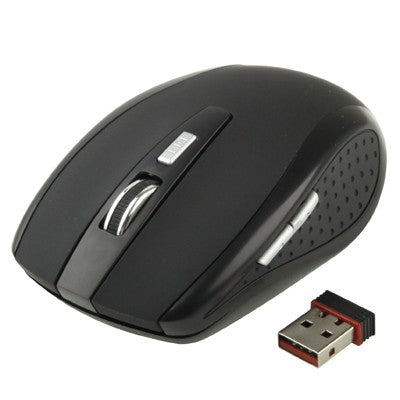 Mouse ottico wireless 6D da 2,4 GHz 800~1600 DPI con mini ricevitore USB, Plug and Play, distanza di lavoro fino a 10 metri