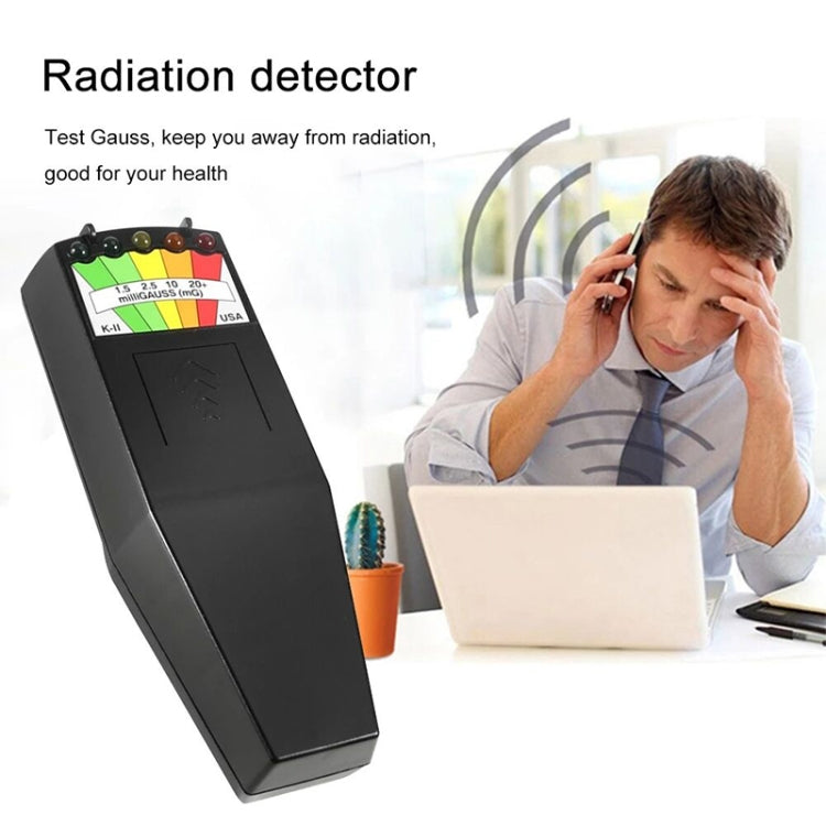 Tester per misuratori EMF con rilevatore di radiazioni elettromagnetiche a 5 LED, Style 2 White, Style 2 Black