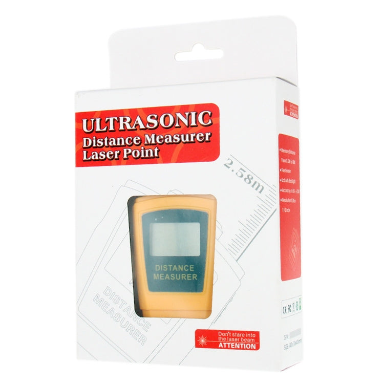 Mini misuratore di distanza ad ultrasuoni con puntatore laser, Orange