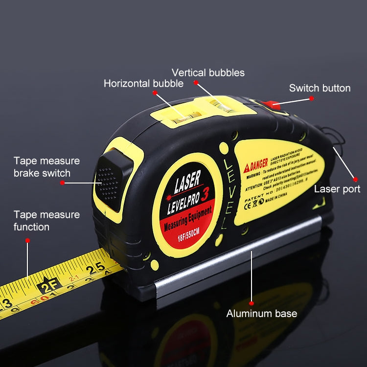 Livella laser con metro a nastro Pro (550 cm), LV-05
