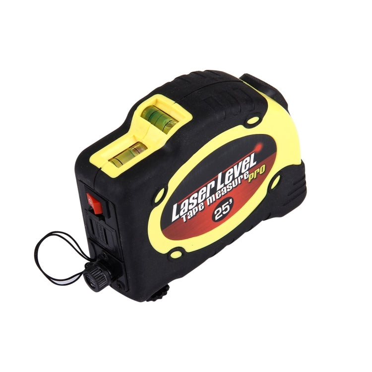 Livella laser con metro a nastro Pro (25 piedi) e clip da cintura/può essere fissata al treppiede