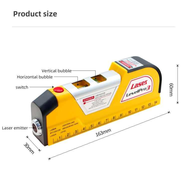 Livella laser con metro a nastro Pro 3