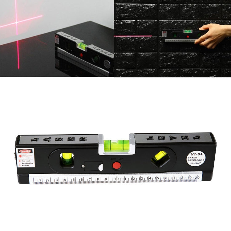 Livella laser con metro a nastro Pro 4 (100 cm) / Livella a bolle con luce LED, LV-04