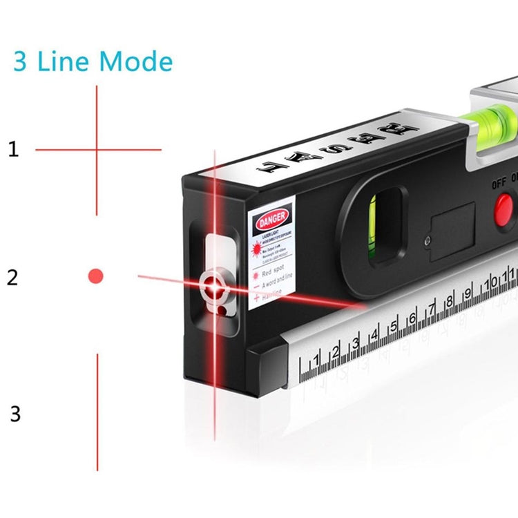 Livella laser con metro a nastro Pro 4 (100 cm) / Livella a bolle con luce LED, LV-04