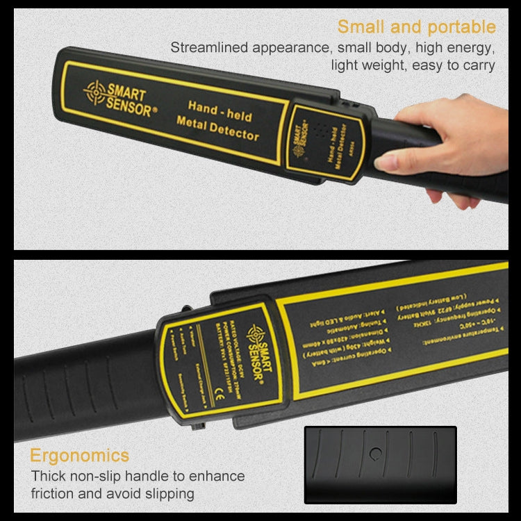 Metal detector di sicurezza portatile AR954, distanza di rilevamento: 60 mm, AR954