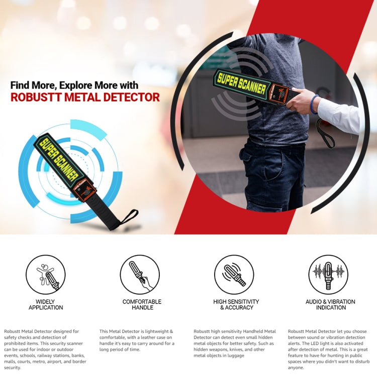 Metal detector di sicurezza portatile TS90, distanza di rilevamento: 60 mm, TS90