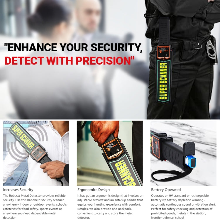 Metal detector di sicurezza portatile TS90, distanza di rilevamento: 60 mm, TS90