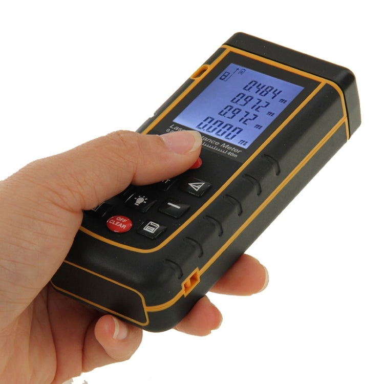 Misuratore di distanza laser portatile LCD da 1,9 pollici RZ-A40 da 40 m con bolla di livello
