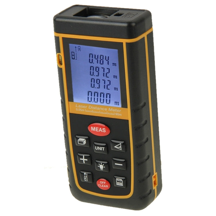 Distanziometro laser portatile LCD da 1,9 pollici RZ-A60 da 60 m con bolla di livello