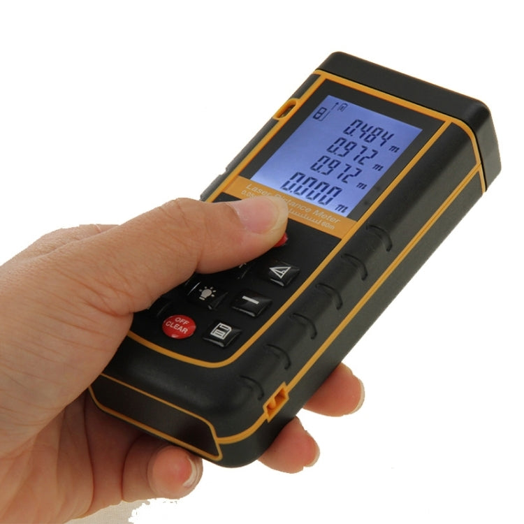 Distanziometro laser portatile LCD da 1,9 pollici RZ-A60 da 60 m con bolla di livello