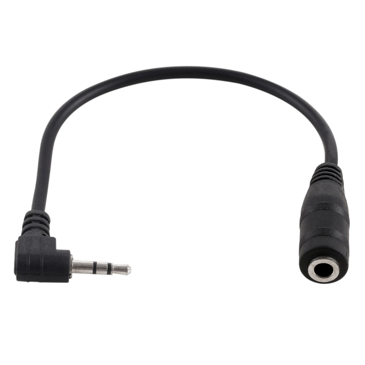 Cavo adattatore convertitore audio stereo femmina da gomito maschio da 2,5 mm a femmina da 3,5 mm, 2.5 Male to 3.5 Female(Black)