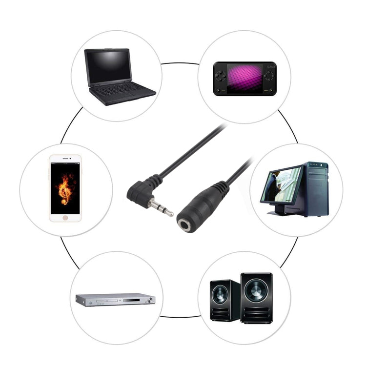 Cavo adattatore convertitore audio stereo femmina da gomito maschio da 2,5 mm a femmina da 3,5 mm, 2.5 Male to 3.5 Female(Black)