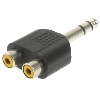 Adattatore jack per cuffie stereo da 6,35 mm maschio a 2 RCA, 6.35mm to 2 RCA Female