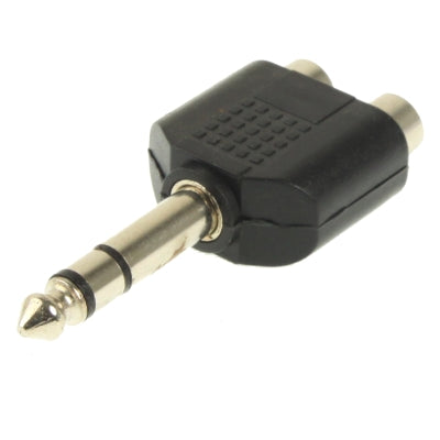 Adattatore jack per cuffie stereo da 6,35 mm maschio a 2 RCA, 6.35mm to 2 RCA Female