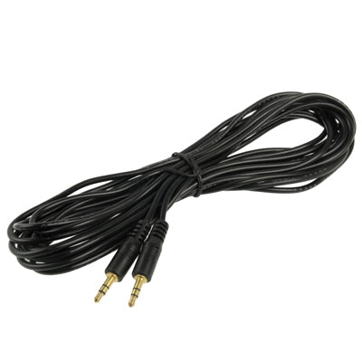 Cavo Aux, cavo audio stereo mini plug maschio da 3,5 mm, lunghezza: 5 m (connettore nero + placcato oro), Length: 5m Black, (Gold Plated)