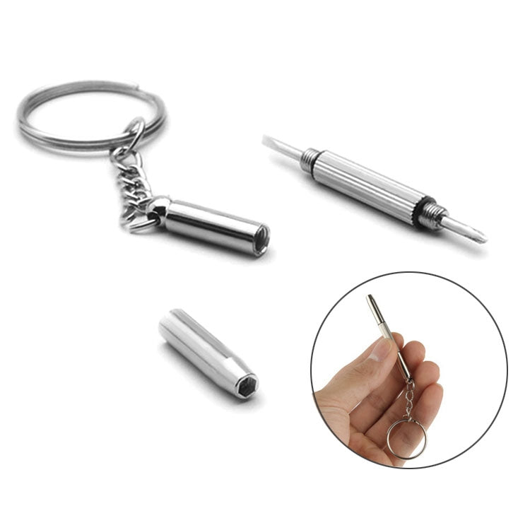 Cacciavite professionale 3 in 1 (croce 1.5, dritto 1.5, dado a stella M2.5) Strumento di riparazione con portachiavi per smartphone, orologi, occhiali, 3 in 1