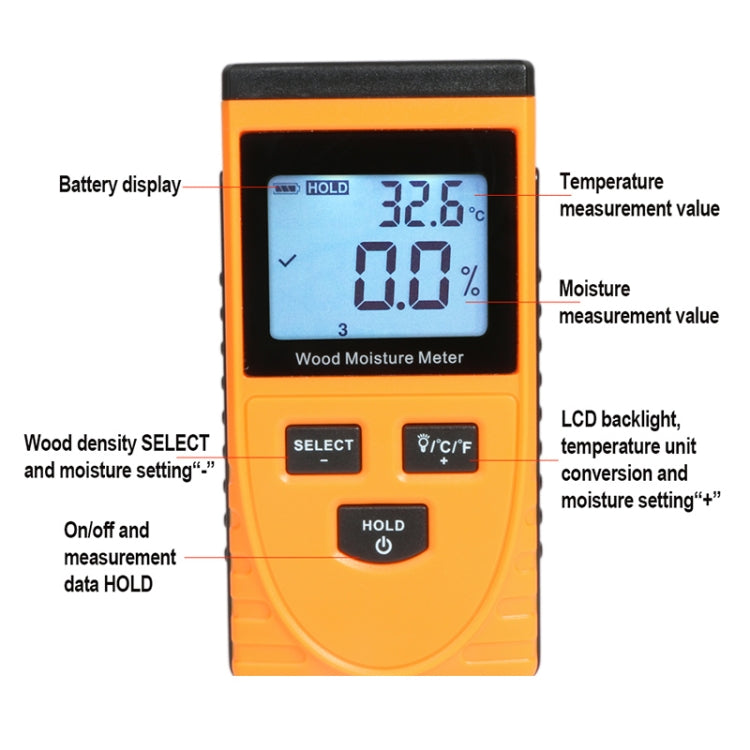 Misuratore digitale di umidità del legno GM630 con display LCD