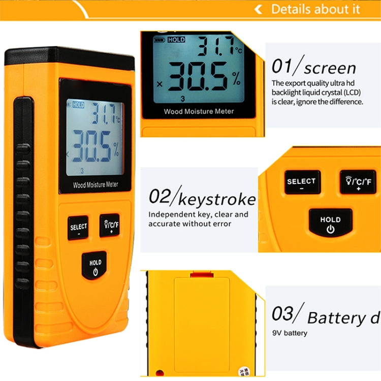 Misuratore digitale di umidità del legno GM630 con display LCD