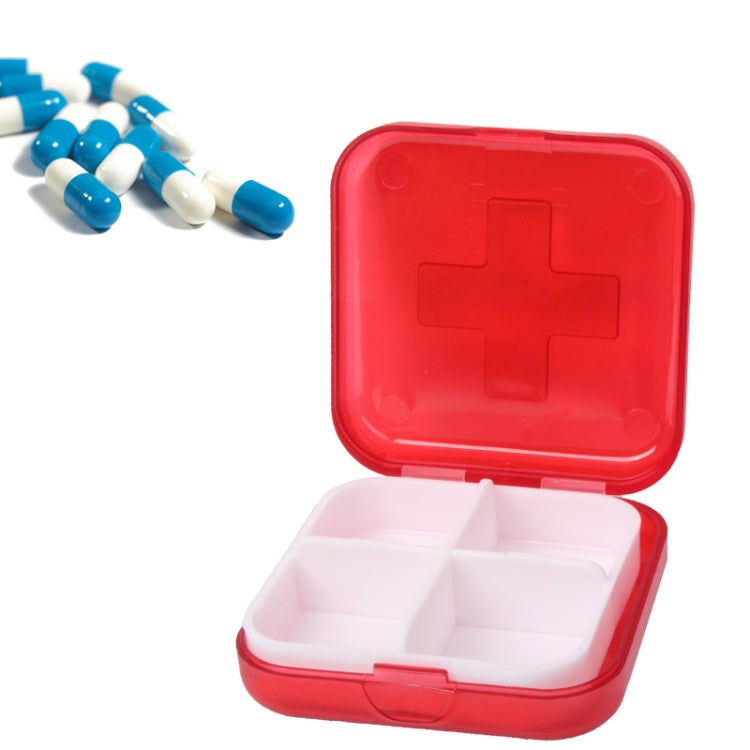 Scatola porta medicinali portatile in plastica con 4 scomparti, 2 pezzi