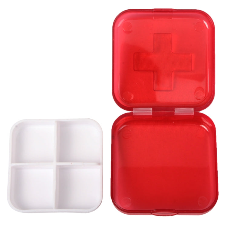 Scatola porta medicinali portatile in plastica con 4 scomparti, 2 pezzi