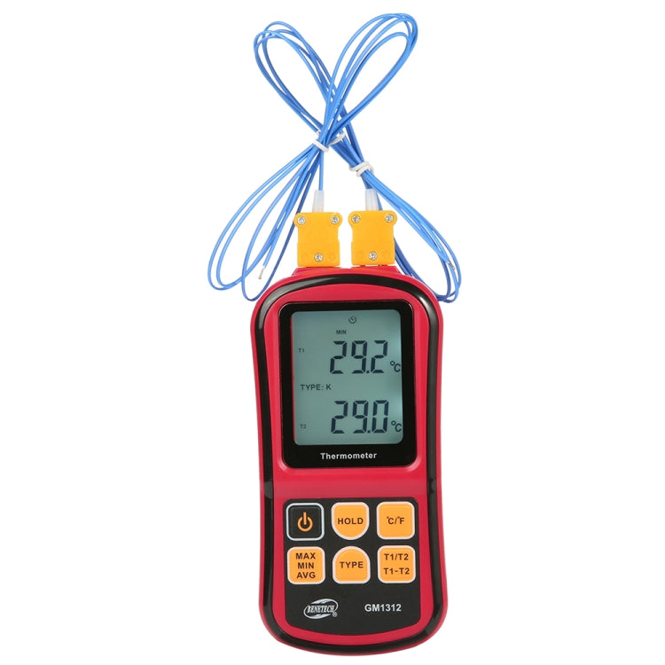 BENETECH GM1312 Termometro a termocoppia con schermo LCD da 2,4 pollici Misura tipo J, K, T, E, N e R, Intervallo di misura: -50 ~ 300 °C