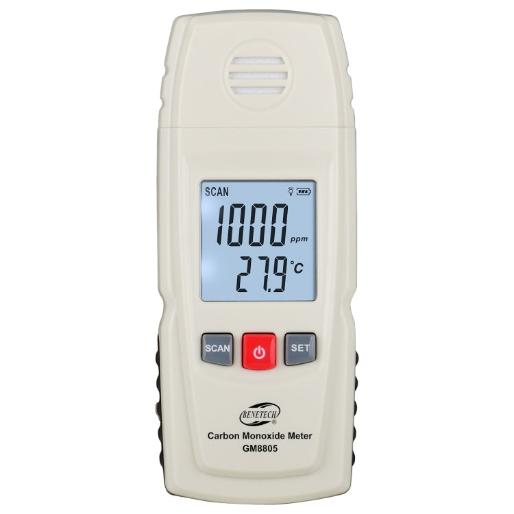 BENETECH GM8805 Tester per rilevatore di monossido di carbonio portatile con display LCD, misuratore di monossido di carbonio, intervallo di misura: 0-1000 ppm