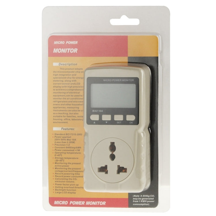 BENETECH GM86 Display LCD MAX 10A Micro Power Monitor Misuratore di energia, spina EU