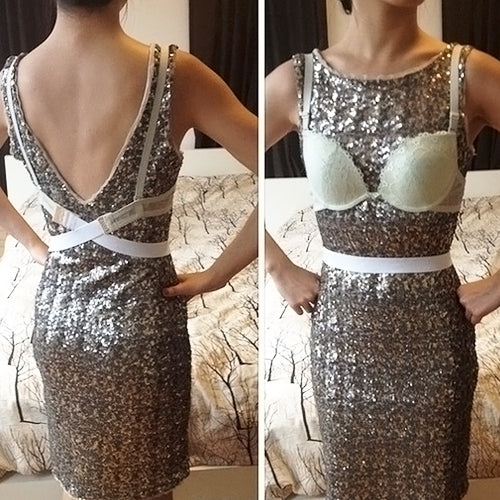 Soluzione di conversione V senza schienale con convertitore per cinturino regolabile per reggiseno sulla schiena bassa
