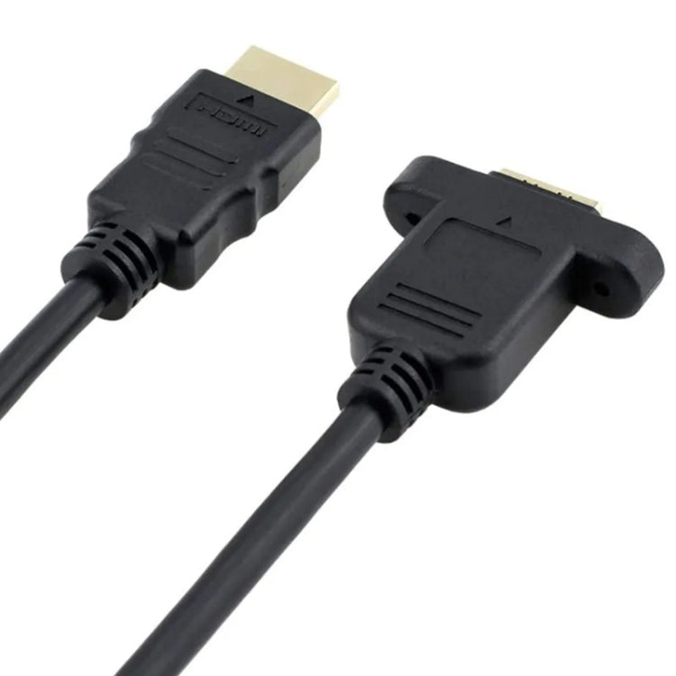 Cavo adattatore HDMI (tipo A) maschio a HDMI (tipo A) femmina da 30 cm con 2 fori per viti, HDMI AM to AF with Ear Hole (30cm)