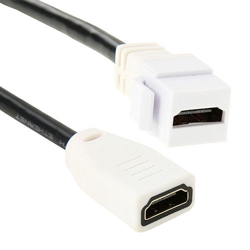 Cavo adattatore connettore HDMI 19 pin femmina a HDMI 19 pin femmina ad alta velocità V1.4 da 15 cm, HDMI AF to AF (White)