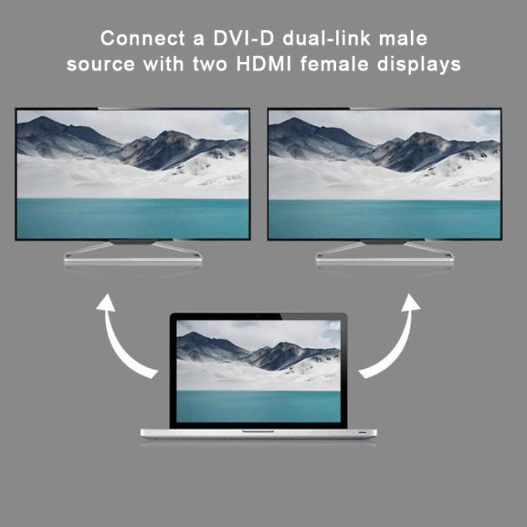 Cavo sdoppiatore DVI 24+1 pin maschio a 2 x HDMI femmina da 29,5 cm, DVI 24+1 Pin Male to 2 x HDMI Female