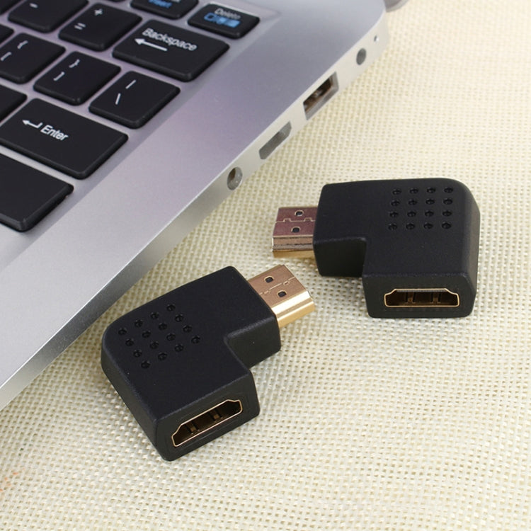 Adattatore HDMI 19 pin maschio a HDMI 19 pin femmina placcato in oro con angolo di 90 gradi, HDMI Male to Female
