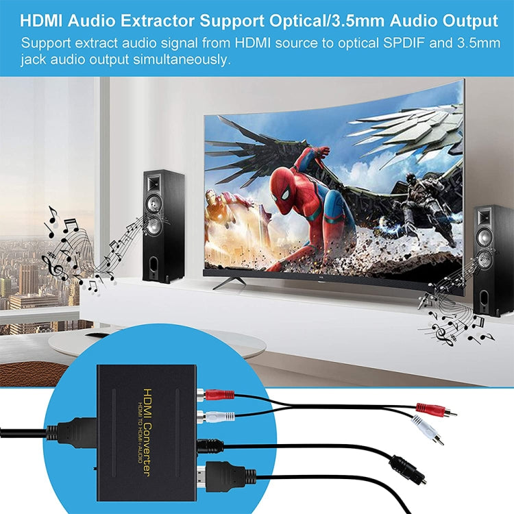 Convertitore da HDMI a HDMI + audio (SPDIF + R/L) (spina UE), HDMI to HDMI + Audio