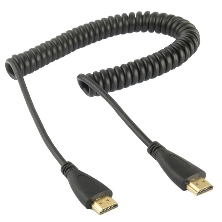 Versione 1.4, cavo a spirale da 19 pin HDMI maschio a HDMI maschio placcato oro, supporto 3D/Ethernet, lunghezza: 60 cm (estensibile fino a 2 m), HDMI AM to AM