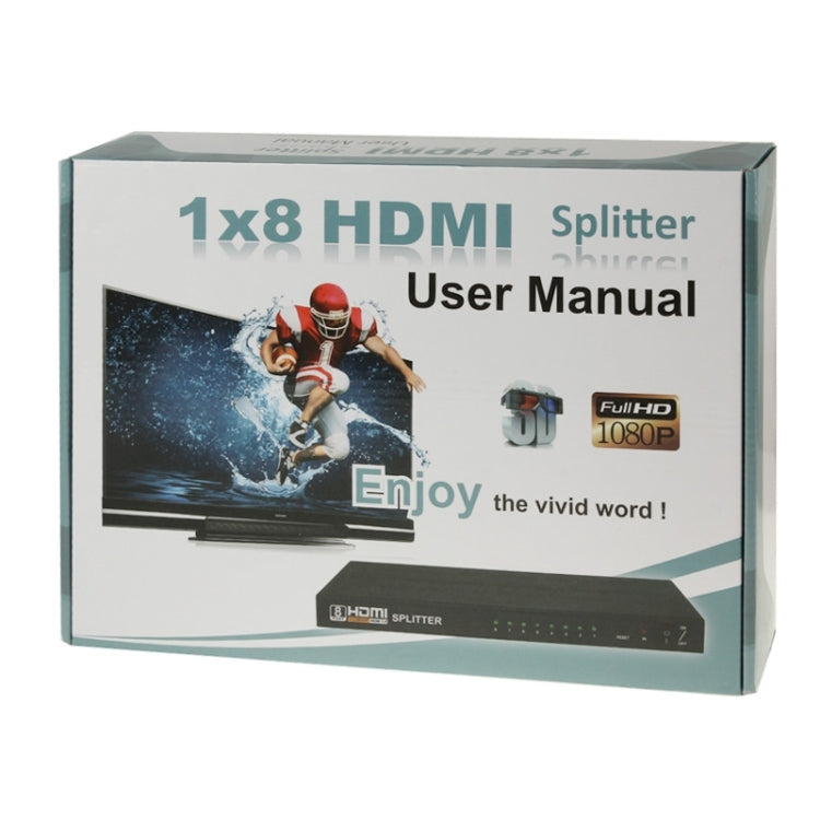 V1.4 Full HD 1080P 1 x 8 Splitter amplificatore HDMI, supporto 3D, 1x8 HDMI, Support 3D
