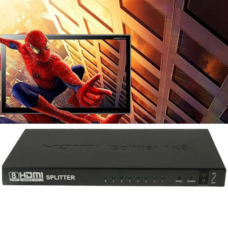 V1.4 Full HD 1080P 1 x 8 Splitter amplificatore HDMI, supporto 3D, 1x8 HDMI, Support 3D