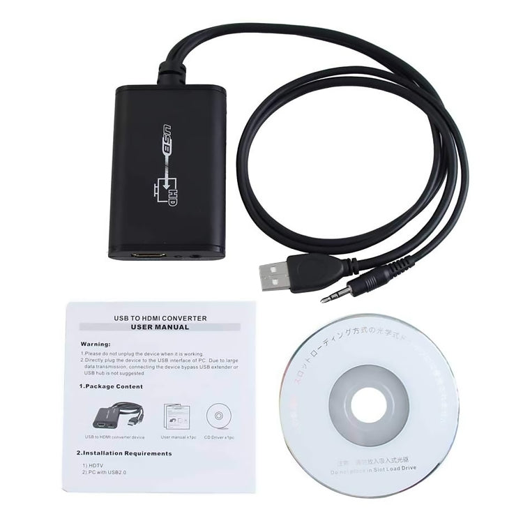 Leader video HD da USB 2.0 a HDMI per HDTV, supporto Full HD 1080P, USB 2.0