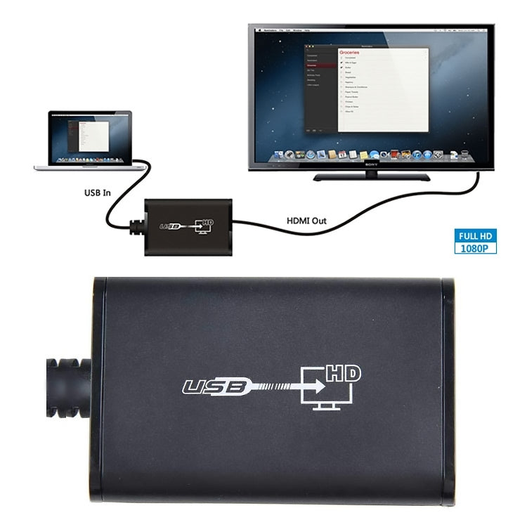 Leader video HD da USB 2.0 a HDMI per HDTV, supporto Full HD 1080P, USB 2.0