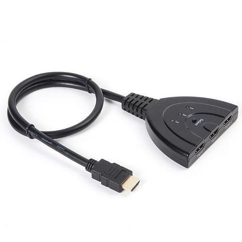 Switcher HDMI Pigtail 3x1 fino a 1080P (placcato in oro), 1080P